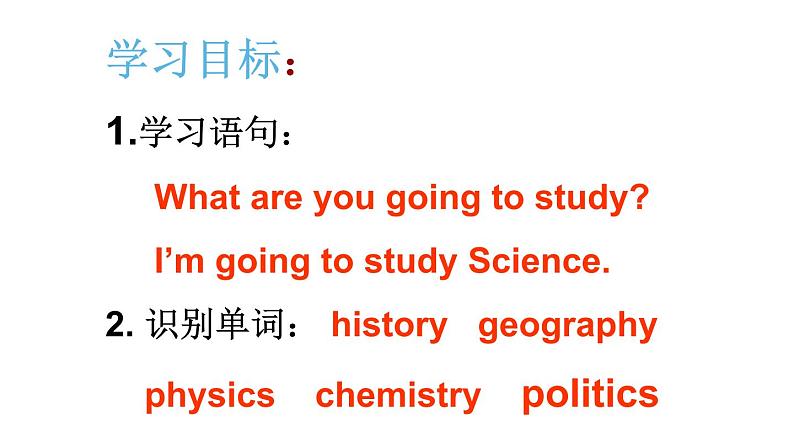 英语外研版六年级下册Module 10 Unit 2 What are you going to study 课件02