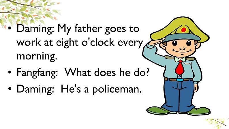 英语外研版5年级下册Module 7 Unit 1 My father goes to work at eight o'clock every morning 课件07