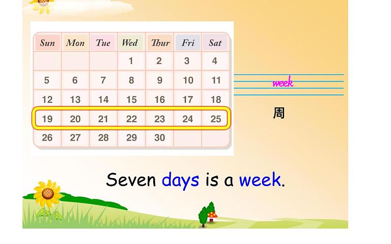 四年级下册英语课件-Unit 4 There are seven days in a week.  Lesson 19 人教精通版.03