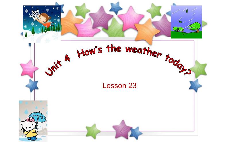 四年级上册英语课件-Unit4 How is the weather today？Lesson  23人教精通版01