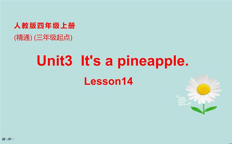 四年级上册英语课件-Unit3 It's a pineapple.  Lesson 14   人教精通版01