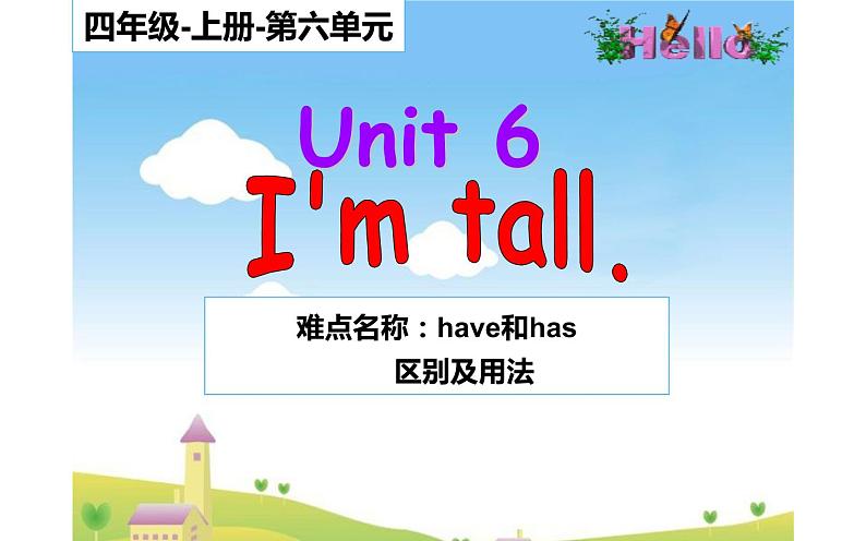 四年级上册英语课件-Unit6   I'm tall. 人教精通版01