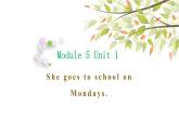 英语外研版3年级下册Module 5 Unit 1 She goes to school on Mondays课件1