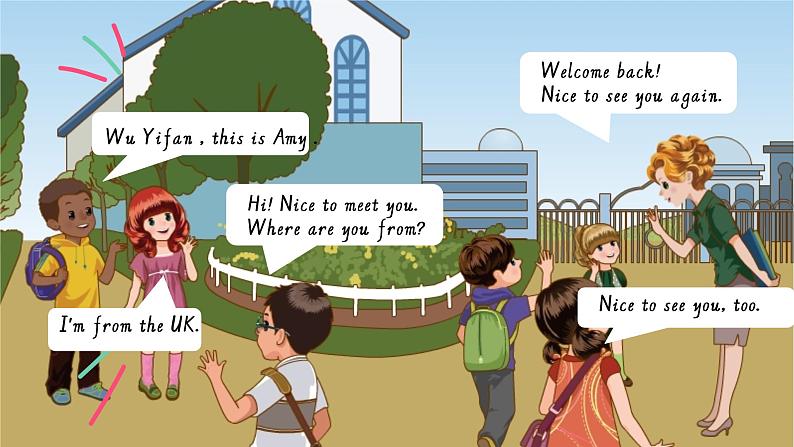 人教PEP英语三年级下 Unit1Welcome back to school! A. Let 's talk & Look and say课件第5页