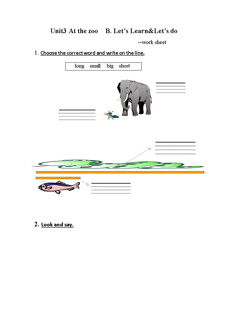 人教PEP英语三年级下 Unit 3 At the zoo  B. Let's learn& Let's do   精品课件+教学设计+习题+导学案01