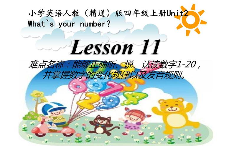 四年级上册英语课件-Unit2 What’s your number？Lesson 11 人教精通版01