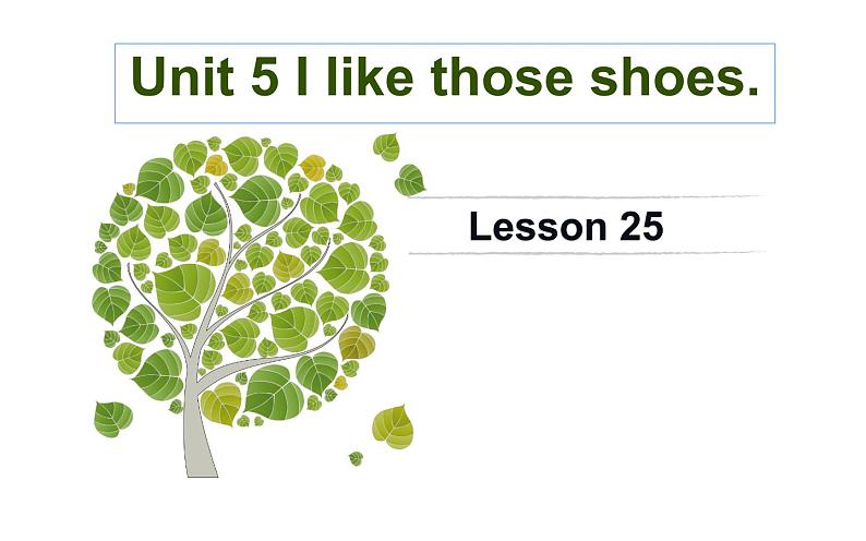 四年级上册英语课件-Unit 5 I like those shoes. Lesson 25  人教精通版01