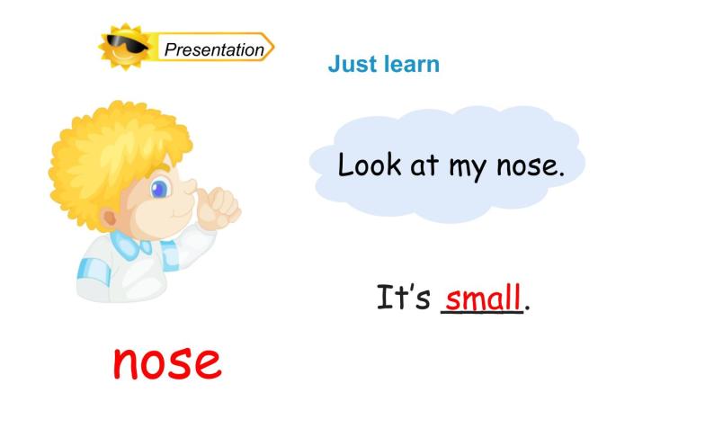 三年级上册英语课件-Unit3  Look at my nose. 人教精通版07