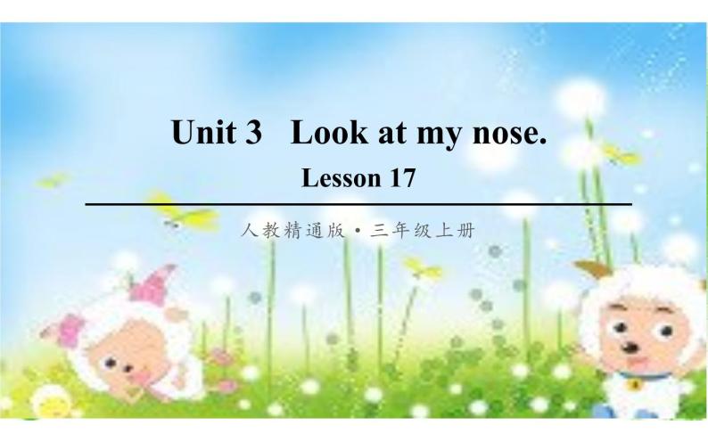三年级上册英语课件-Unit3  Look at my nose. Lesson 17 人教精通版01