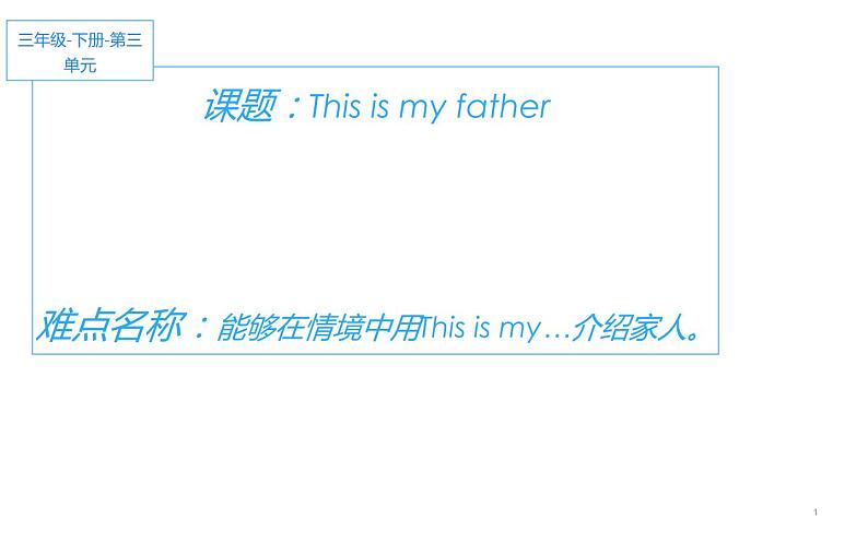 三年级下册英语课件-Unit3 This is my  father.  人教精通版01