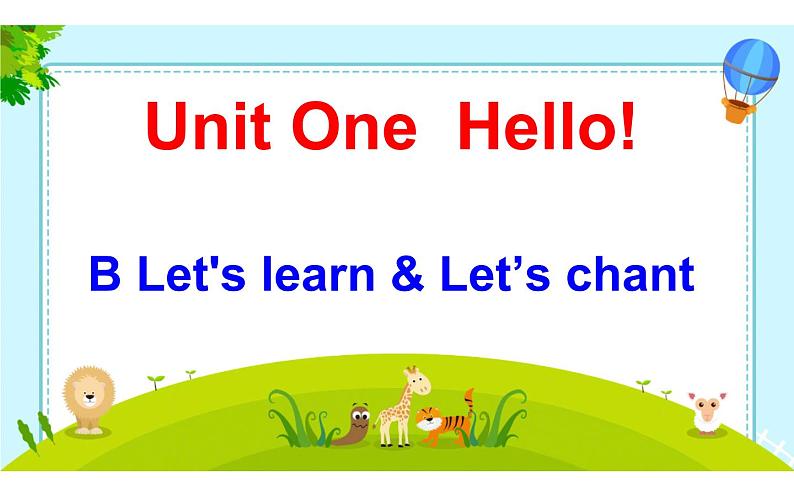 三 年级英语上册课件-Unit 1 Hello B Let's learn & Let’s chant -人教PEP版01