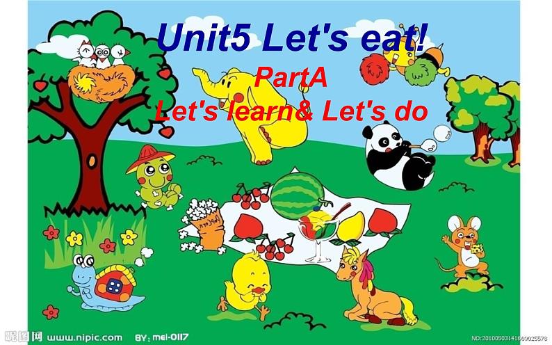 三年级英语上册课件-Unit 5  Let’s eat Let's learn& Let's do-人教PEP版01