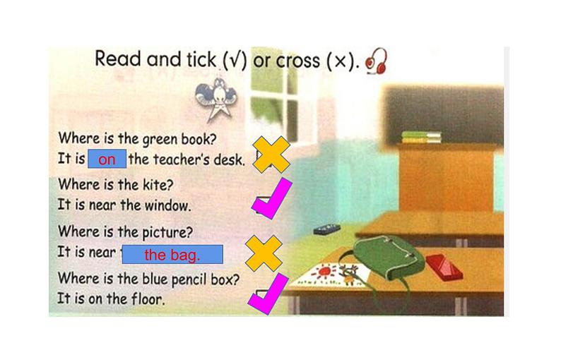 四年级英语上册课件-Unit 1 My classroom B Let’s check C.story time-人教PEP版第6页