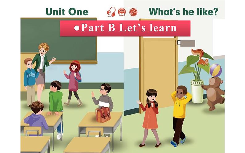 五年级英语上册课件-Unit 1  What’s he like？Part B Let’s learn-人教PEP版01