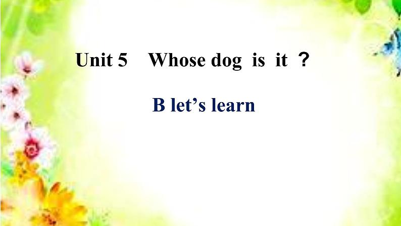 五年级英语下册课件-Unit 5    Whose dog  is  it ？ B Let's learn-人教PEP版.01