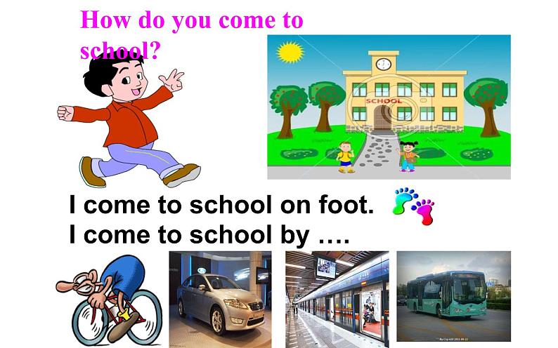 六年级英语上册课件- Unit2 Ways to go to school -人教PEP版.05