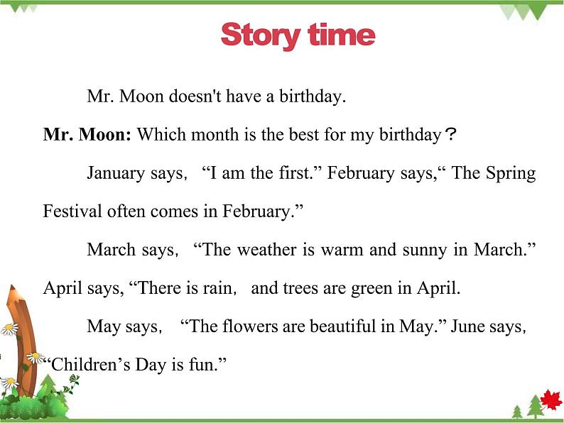 Unit 2 Lesson 12 Mr. Moon’s Birthday 课件+教案03