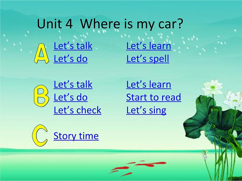 Unit4Where is my car PartA+PartB+PartC课件PPT含配套听力素材01