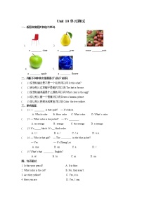 英语三年级下册Unit 10 Colors单元测试练习