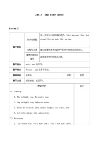 人教精通版三年级下册Lesson 17教案