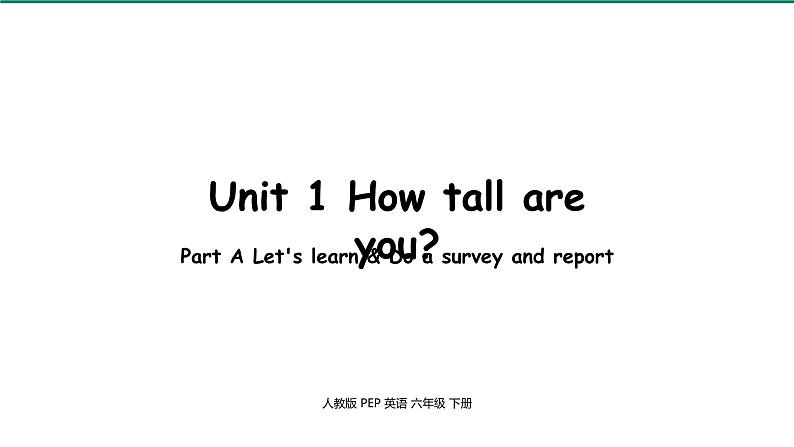 人教PEP-6年级英语下 Unit1 第2课时Part A Let's learn & Do a survey and report 课件01