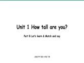 人教PEP-6年级英语下 Unit1 第4课时Part B Let's learn & match and say 课件