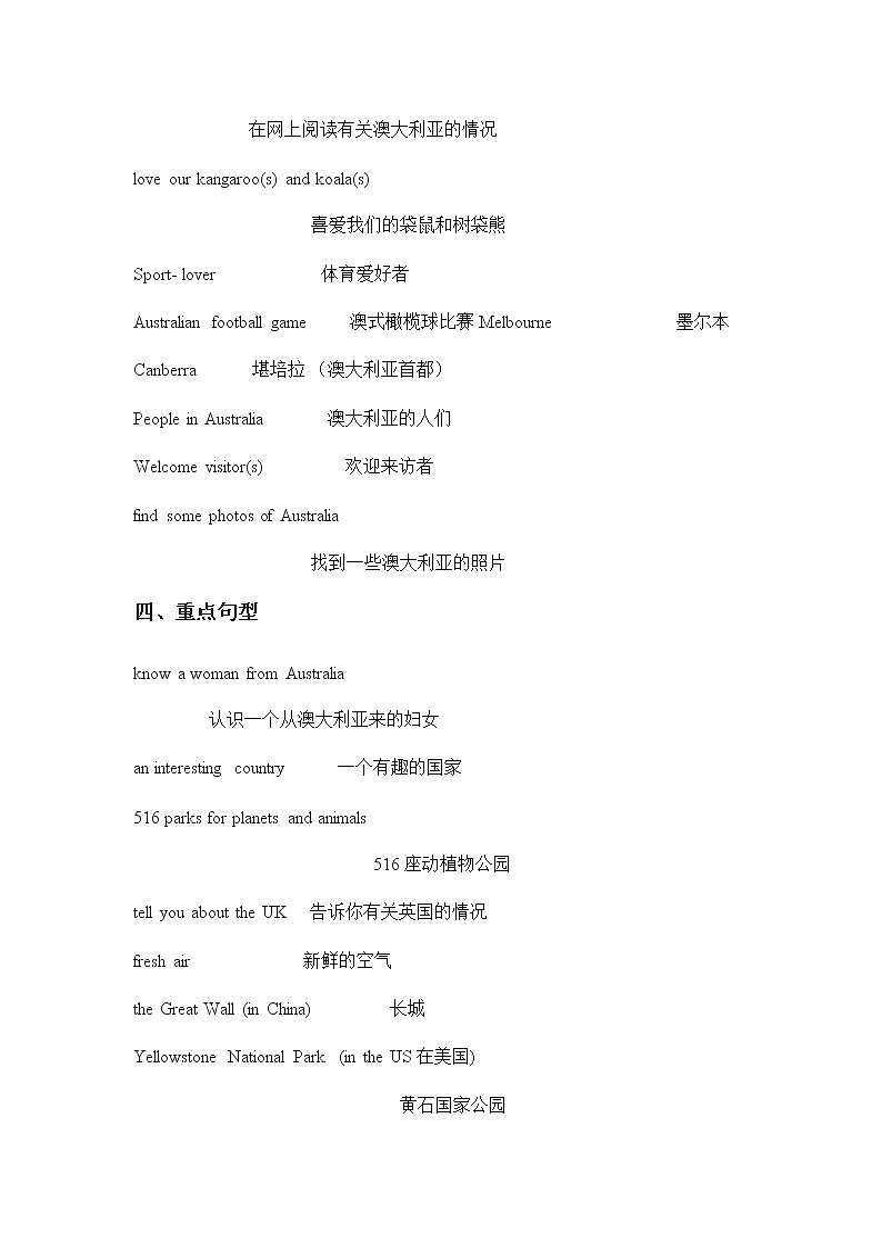 译林版三起英语六年级下册Unit6 An interesting  country  重点知识归纳第2页