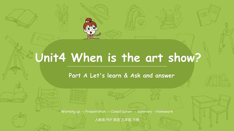 人教版PEP（三起）五年级英语下  Unit4 第2课时Part A Let's learn &Ask and answer 课件01