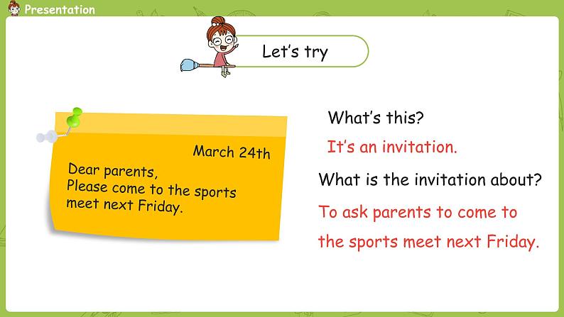人教版PEP（三起）五年级英语下  Unit3 第1课时Part A Let's try & Let's talk 课件08