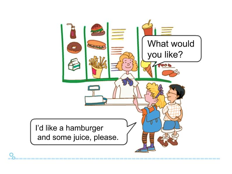 三年级下册英语课件-Unit 4 Food and Restaurants Lesson 20 Hamburgers and Hot Dogs 1｜冀教版（三起）(共17张PPT)08