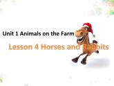三年级下册英语课件-Unit 1 Animals on the Farm Lesson 4 Horses and Rabbits ｜冀教版（三起）(共28张PPT)