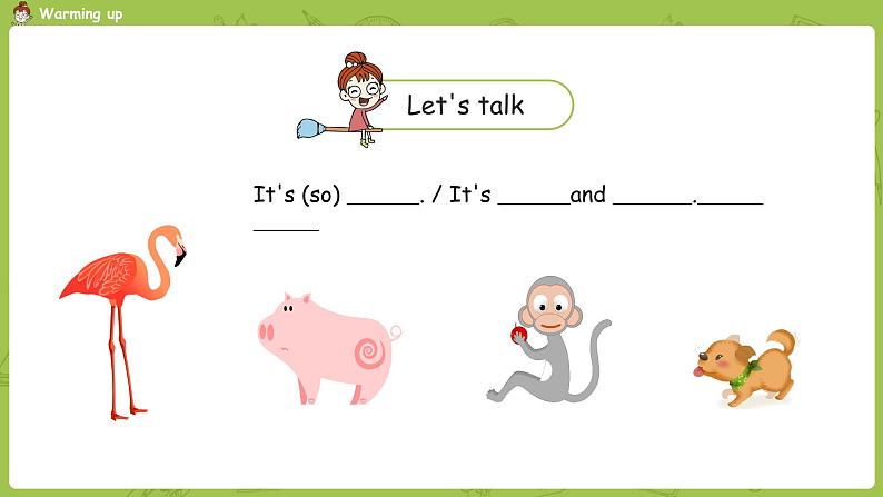 人教PEP版三年级下册  Unit3 第4课时Part B Let's talk & Make a monster(PPT课件+素材）04