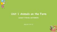 小学英语冀教版 (三年级起点)三年级下册Unit 1  Animals on the farmLesson 4 Horses and Rabbits教课内容课件ppt