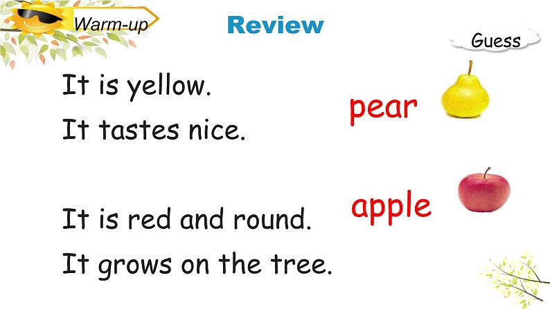 三年级下册PEP版英语教学课件Unit 5 Do you like pears_ PB Let’s learn 课件+素材03