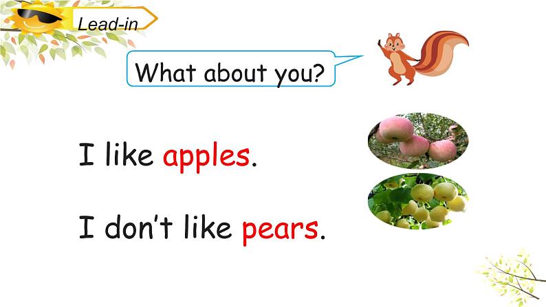 三年级下册PEP版英语教学课件Unit 5 Do you like pears_ PB Let’s talk 课件+素材03