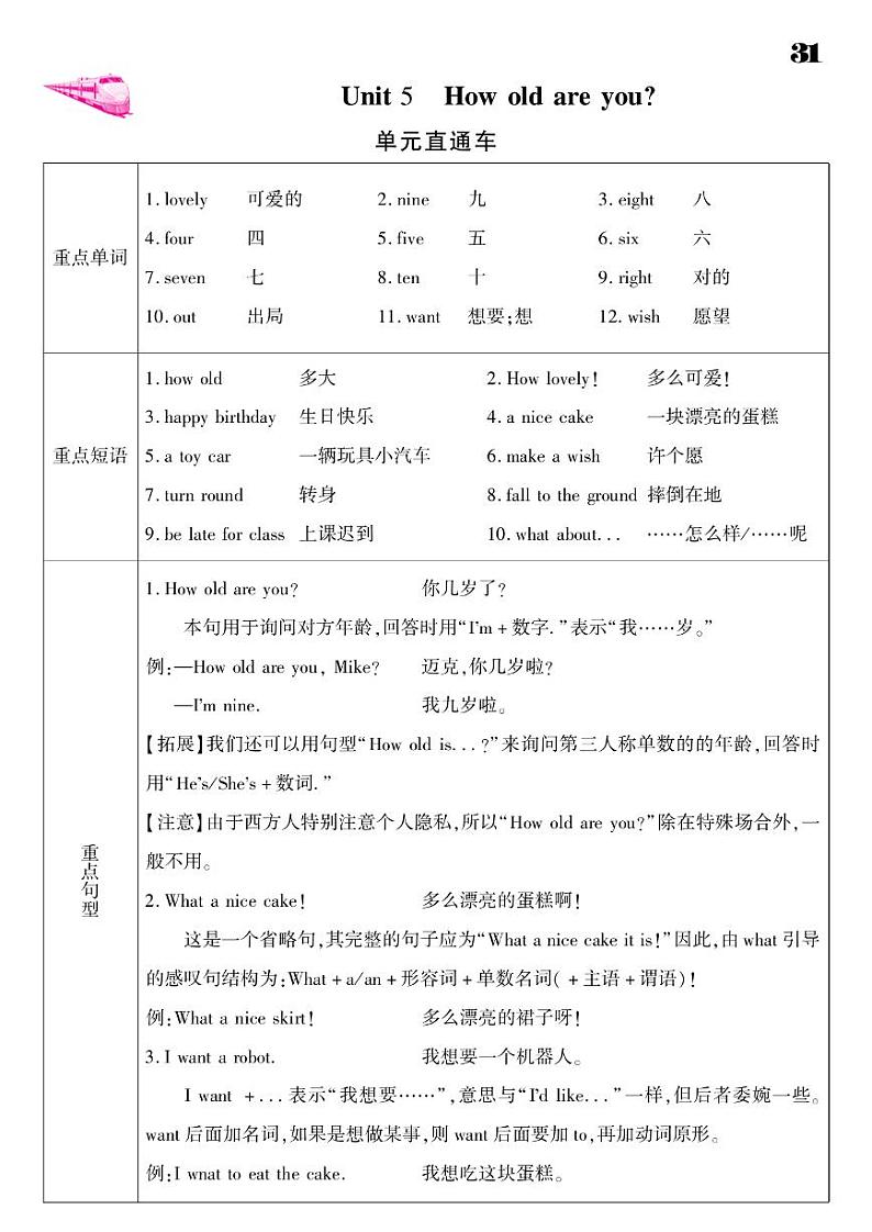 2021春译林版三年级下册英语试题 Unit 5 How old are you？ 课时练 （PDF无答案）译林版01