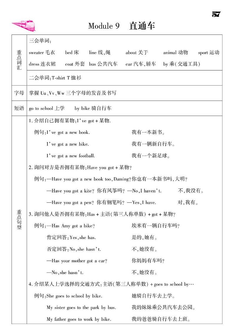 2021春外研版三年级下册英语试题 Module 9 同步练习01