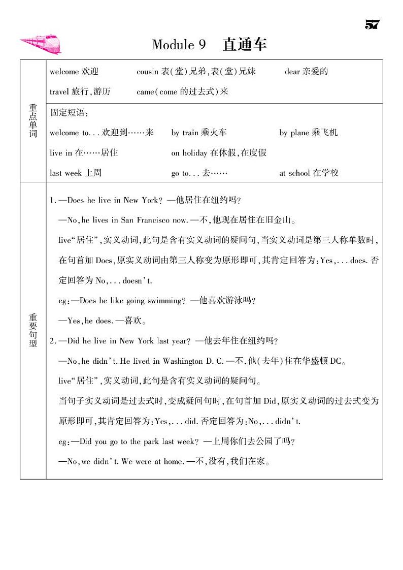 2021春外研版四年级下册英语试题 Module 9 同步练习01