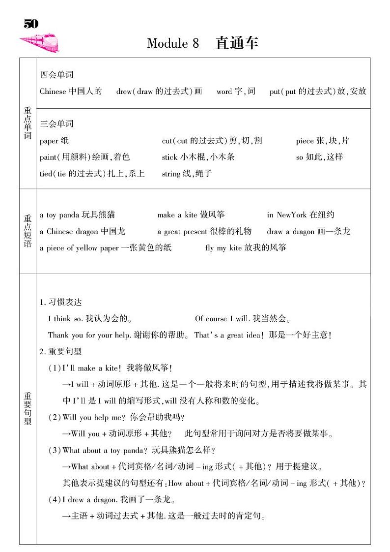 2021春外研版五年级下册英语试题 Module 8 同步练习01