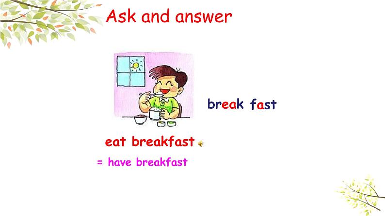 五年级下册PEP版英语Unit 1 My day A Let’s learn & Ask and write课件+素材05