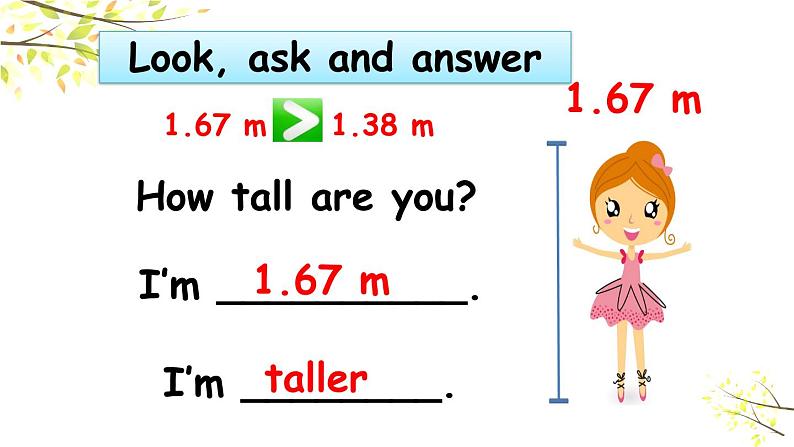 PEP六年级下册英语Unit 1 How tall are you A Let's learn & Do a survey and report课件+素材05