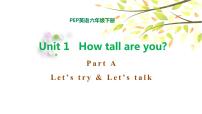 小学英语人教版 (PEP)六年级下册Unit 1 How tall are you? Part A图片ppt课件