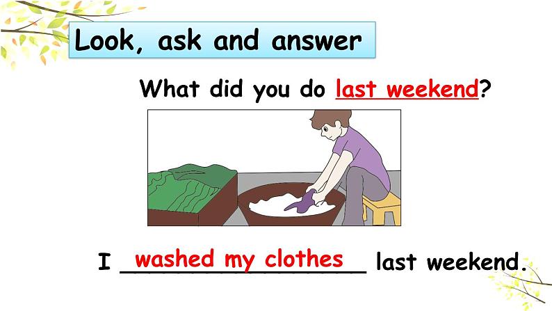 PEP六年级下册英语Unit 2 Last weekend B Let's learn & Look and talk课件+素材04