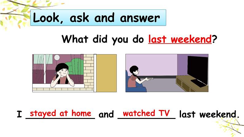 PEP六年级下册英语Unit 2 Last weekend B Let's learn & Look and talk课件+素材05