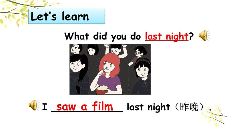 PEP六年级下册英语Unit 2 Last weekend B Let's learn & Look and talk课件+素材08