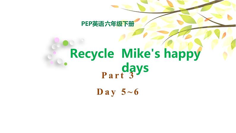 PEP六年级下册英语Recycle Mike's happy days Part 3 Day 5~6课件+素材01