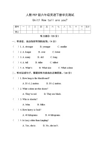 小学英语单元综合与测试单元测试同步测试题