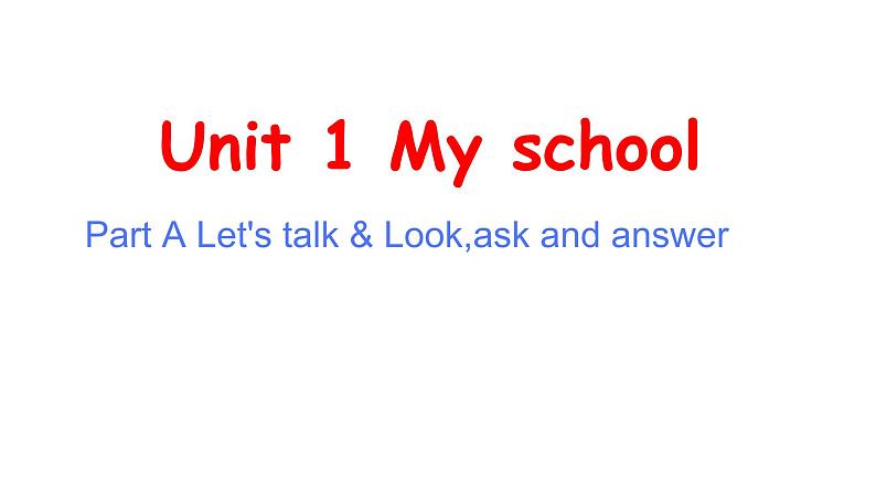 PEP小学英语四年级下册 unit 1  My school  PartA Let's talk＆Look,ask and answer课件+素材01