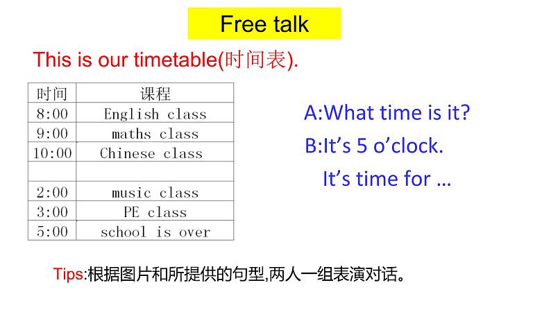 PEP小学英语四年级下册 unit 2  What time is it   Part A Let's talk&Let's play课件+教案08