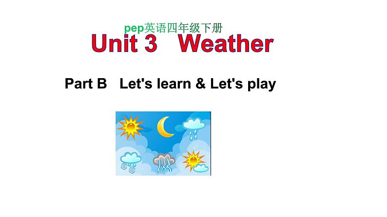 PEP小学英语四年级下册 unit  3 Weather   Part B Let's learn&Let's play课件+教案01